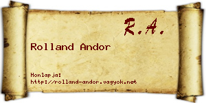 Rolland Andor névjegykártya